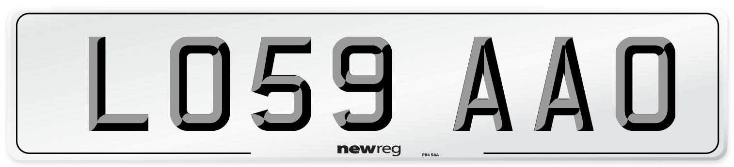 LO59 AAO Number Plate from New Reg